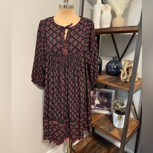 BeachLunchLounge Krissy Dress Summer Women Black Pink Casual Coastal XL NWT